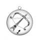 Pendentif Cabochon Argent - signe astrologie