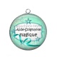 Pendentif Cabochon Argent - aide soignante magique