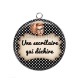 Pendentif Cabochon Argent - une secrétaire qui déchire