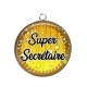 Pendentif Cabochon Argent - super secrétaire