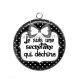 Pendentif Cabochon Argent - je suis une secrétaire qui déchire