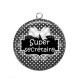Pendentif Cabochon Argent - super secrétaire