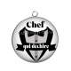 Pendentif Cabochon Argent - chef qui déchire