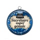 Pendentif Cabochon Argent - secrétaire super géniale