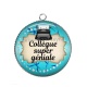Pendentif Cabochon Argent - collégue super géniale