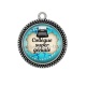 Pendentif Cabochon Argent - collégue super géniale