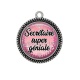 Pendentif Cabochon Argent - secrétaire super géniale