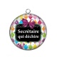 Pendentif Cabochon Argent - secrétaire qui déchire