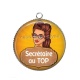 Pendentif Cabochon Argent - secrétaire au top