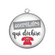 Pendentif Cabochon Argent - secrétaire qui déchire