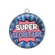 Pendentif Cabochon Argent - super secrétaire