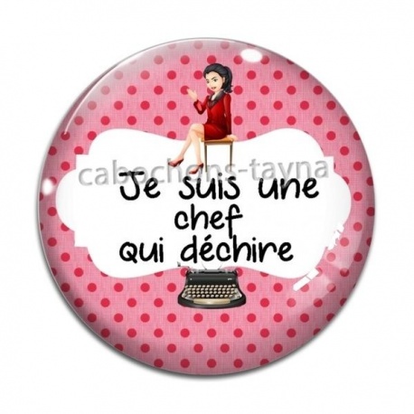 Cabochon Verre - je suis une chef qui déchire