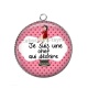 Pendentif Cabochon Argent - je suis une chef qui déchire