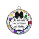 Pendentif Cabochon Argent - je suis une secrétaire qui déchire