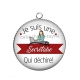 Pendentif Cabochon Argent - je suis une secrétaire qui déchire