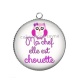 Pendentif Cabochon Argent - ma chef elle est chouette