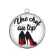 Pendentif Cabochon Argent - une chef au top