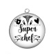 Pendentif Cabochon Argent - super chéf