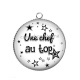 Pendentif Cabochon Argent - une chef au top
