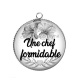 Pendentif Cabochon Argent - une chef formidable