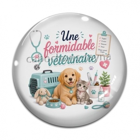 Cabochon Verre - une formidable vétérinaire
