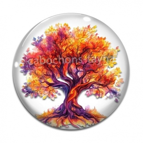 Cabochon Verre - arbre de vie