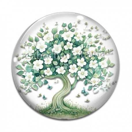 Cabochon Verre - arbre de vie