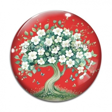 Cabochon Verre - arbre de vie