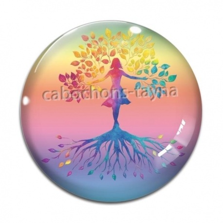 Cabochon Verre - arbre de vie