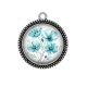 Pendentif Cabochon Argent - coquelicot