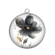 Pendentif Cabochon Argent - fleur