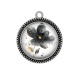 Pendentif Cabochon Argent - fleur