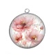 Pendentif Cabochon Argent - coquelicot