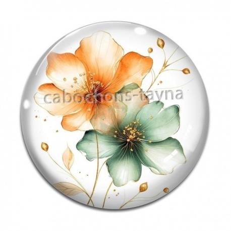 Cabochon Verre - fleur