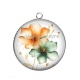 Pendentif Cabochon Argent - fleur