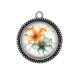 Pendentif Cabochon Argent - fleur