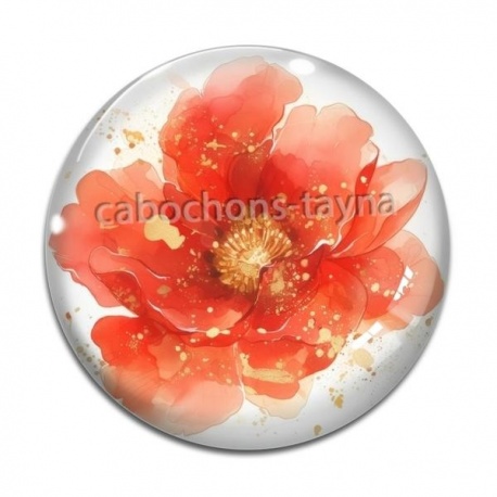 Cabochon Verre - fleur