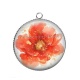 Pendentif Cabochon Argent - fleur