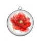 Pendentif Cabochon Argent - fleur