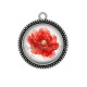 Pendentif Cabochon Argent - fleur