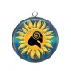 Pendentif Cabochon Argent - signe astrologie