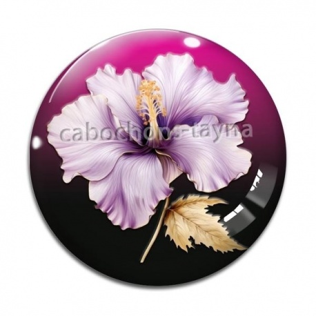 Cabochon Verre - fleur exotique