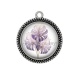 Pendentif Cabochon Argent - feuille
