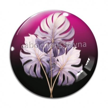 Cabochon Verre - feuille