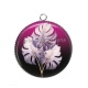 Pendentif Cabochon Argent - feuille