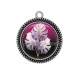 Pendentif Cabochon Argent - feuille