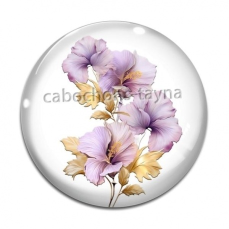 Cabochon Verre - fleur
