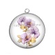 Pendentif Cabochon Argent - fleur