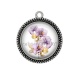 Pendentif Cabochon Argent - fleur