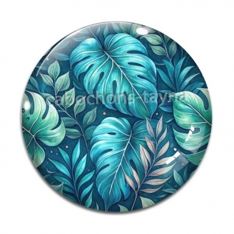 Cabochon Verre - feuille